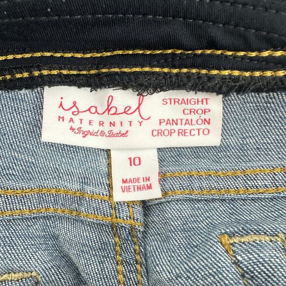 Ingrid and Isabel Straight Crop Distressed Over The Belly Maternity Jeans 10 - Picture 5 of 9